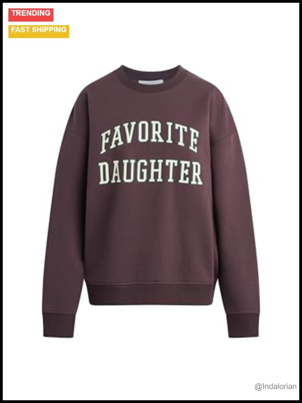 Oversized Collegiate Sweatshirt Cotton Blend Crew Neck